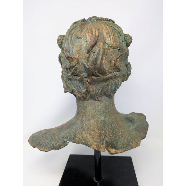 19th Century Greco-Roman Bronze Bust: Bacchus/Dionysus For Sale - Image 9 of 9