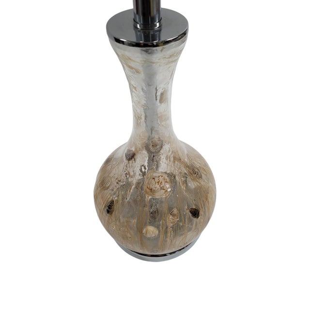 Coastal Table Lamp With Seashell-Infused Glass For Sale - Image 4 of 8