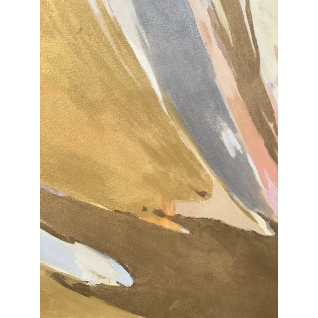 Vintage Mixed Media Abstract on Canvas For Sale - Image 4 of 6