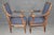 French Pair of Antique French Louis XVI Style Carved Arm Chairs C. 1940's For Sale - Image 3 of 8