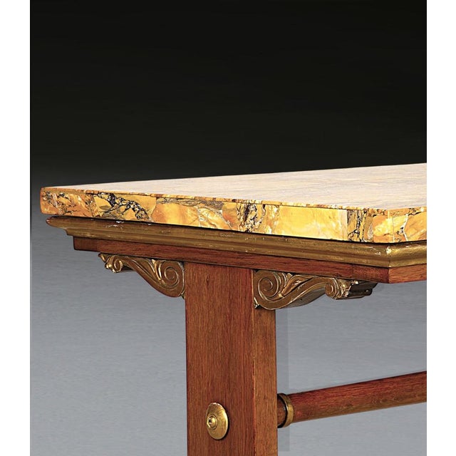 Regency Siena Marble, Oak and Giltwood Centre Table, 1830s For Sale - Image 9 of 12