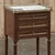 Mid 20th Century Antique French Louis XVI Mahogany Bedside Table With Carrara Marble and Brass Gallery For Sale - Image 5 of 15