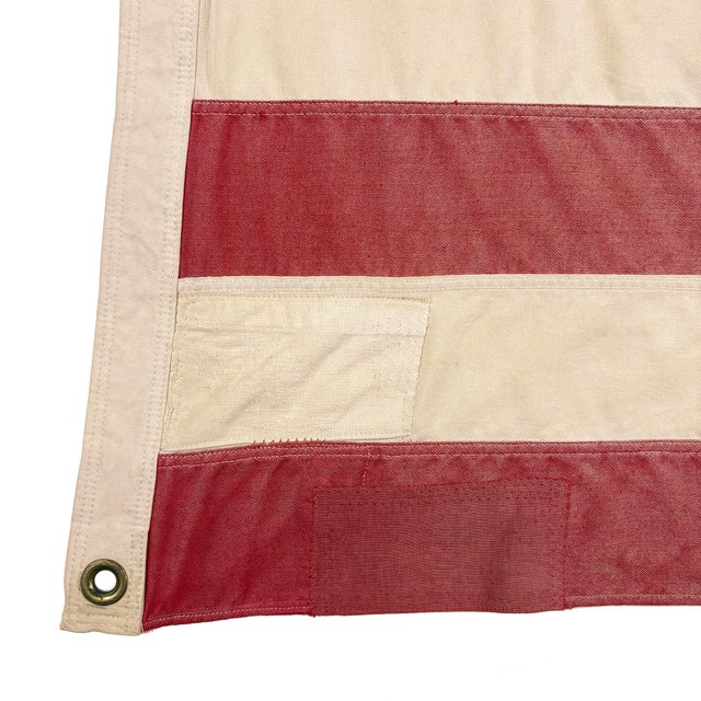 Large Vintage Cotton American Flag With Sewn Stars For Sale In Los Angeles - Image 6 of 8