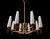 Large Mid-Century Modern Scandinavian Teak, Glass, & Brass Chandelier in the style of Stilnovo, 1960s For Sale - Image 15 of 15