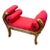 French Style Red Small Bench With Gold Details For Sale