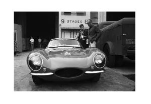 Steve McQueen and His Xk-Ss Jaguar With Director John Sturges 1960