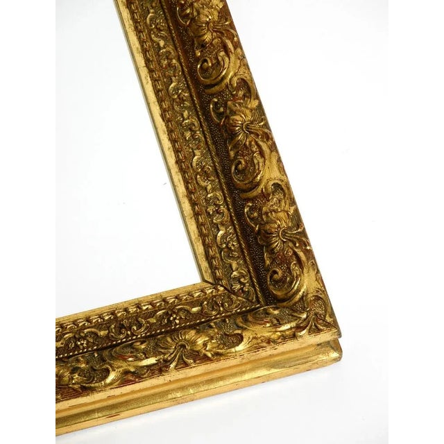 Mid-Century Italian Gold-Plated Wooden Frame Wall Mirror For Sale - Image 10 of 18