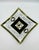 This stunning mid-century/Hollywood Regency tray features a Grecian motif on dark smoke colored glass by Aldon Glass. The...