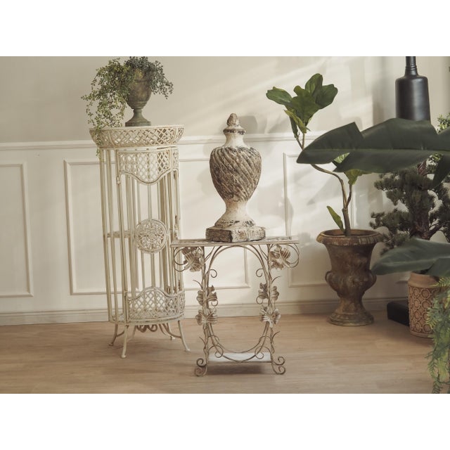 Metal Side Table with Wire Shelf For Sale - Image 11 of 16