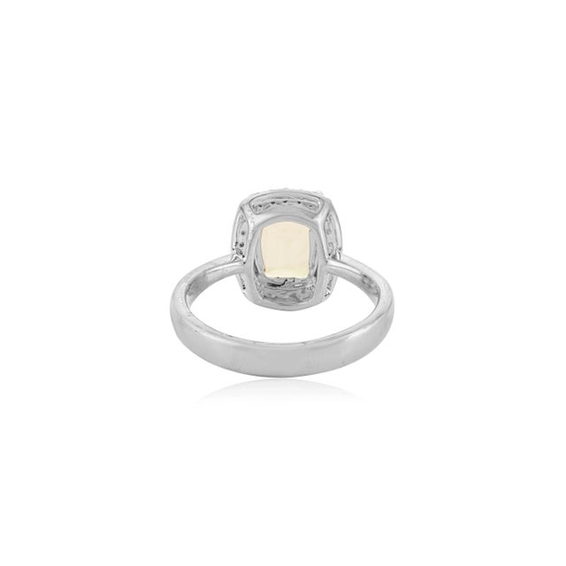 Metal Luxury 925 Silver 2.7 Ct Green Amethyst Halo Ring With Sparkling Zirconia Accents - Size 7.5 For Sale - Image 7 of 9