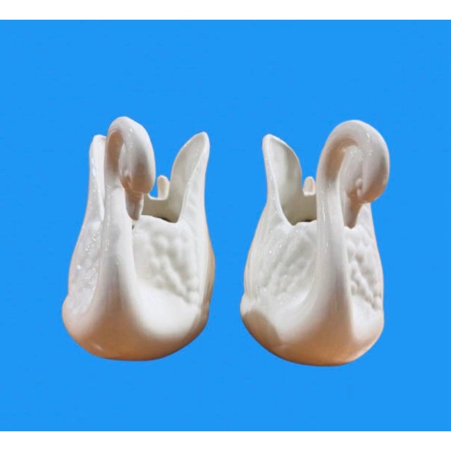 Vintage Ceramic Swan Centerpiece/Cachepot - A Pair For Sale - Image 11 of 11