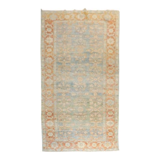 Light Blue Green Antique Persian Mahal Gallery Size Rug For Sale