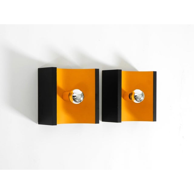 Space Age Metal Wall Lamps in Yellow and Black by Klaus Hempel for Kaiser Leuchten, 1960s, Set of 2 For Sale - Image 18 of 18