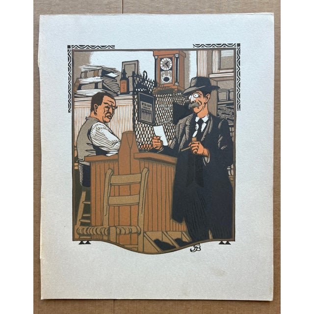 Up for sale is this original Gustave Baumann color woodcut print, a plate from James Whitcomb Riley's book of poetry, "All...