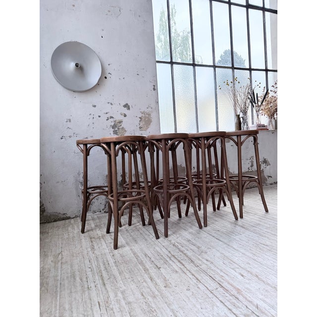 Baumann Bistro Bar Stools, 1980s, Set of 8 For Sale - Image 9 of 18