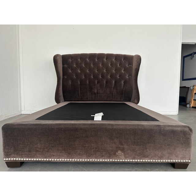 Make a bold statement with this Arhaus Barrister bed, featuring a dramatic high wingback headboard wrapped in luxuriously...