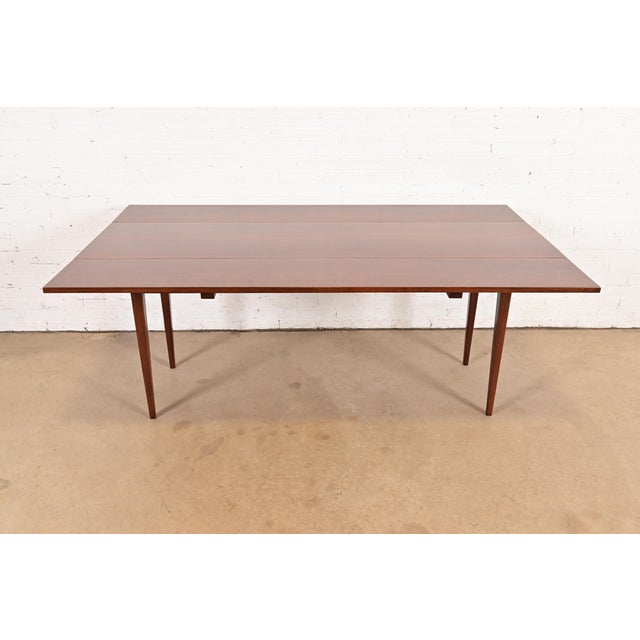American Eldred Wheeler Early American Shaker Solid Cherry Wood Drop Leaf Harvest Dining Table, Newly Refinished For Sale - Image 3 of 13