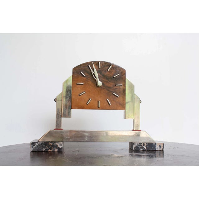 Metal Art Deco Clock, 1930s For Sale - Image 7 of 7