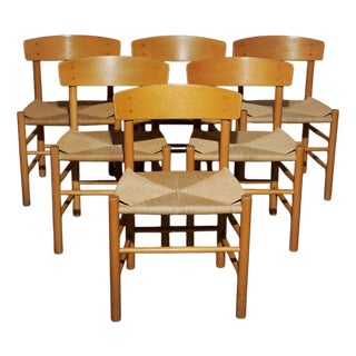 Model J39 Dining Chairs by Børge Mogensen for FDB, Set of 6 For Sale