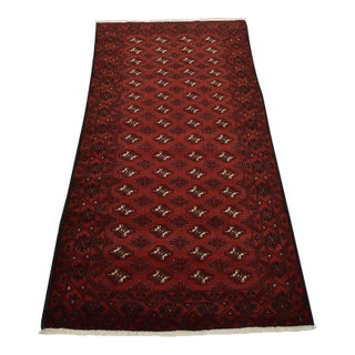 Baloch Rug 3’7” X 6’9” Red Wool Vintage Tribal Hand-Knotted Oriental Carpet For Sale