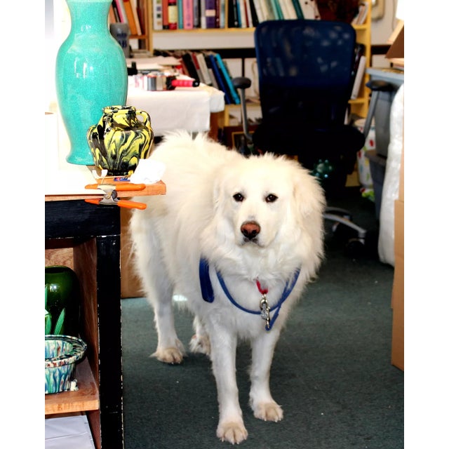 White Vintage Awaji Pottery Japanese Serendipitous Drip Vase For Sale - Image 8 of 8