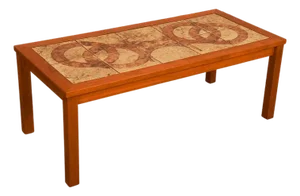 1970s Danish Modern Tile Top Coffee Table