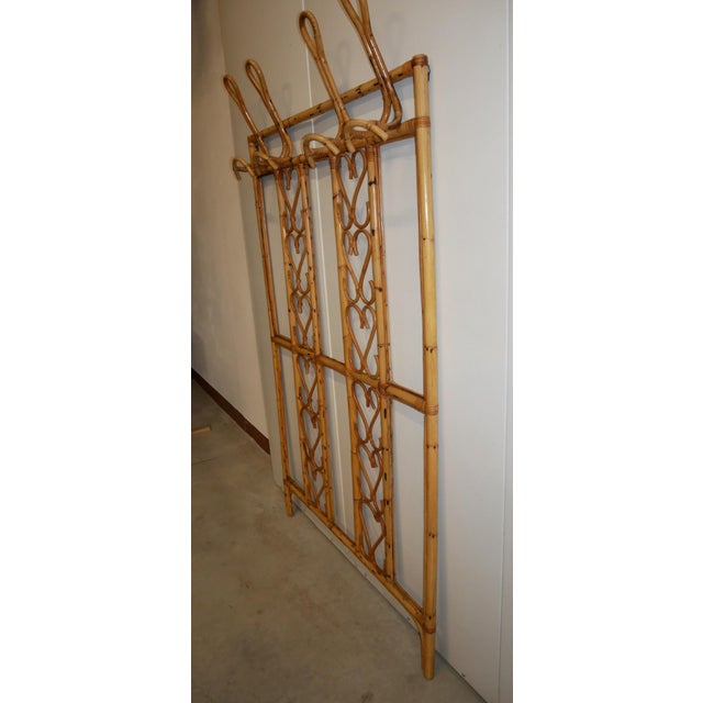 Vintage Bamboo and Wicker Wall Coat Rack, 1960s For Sale - Image 9 of 17