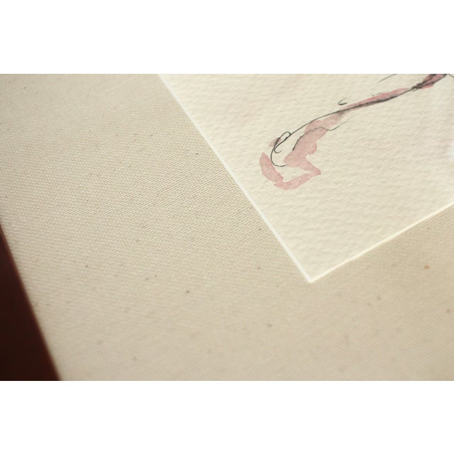 2010s Framed Pink & Grey Reclining Figure Drawing by Michelle Arnold Paine For Sale - Image 5 of 7