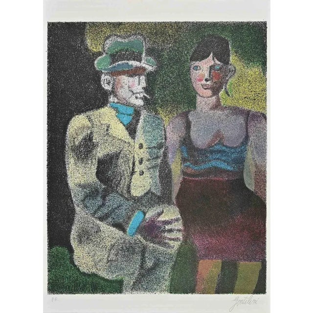 Modern Franco Gentilini, Couple, 1970s, Lithograph For Sale - Image 3 of 3