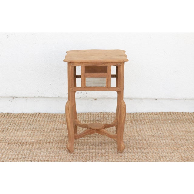 19th Century Small Antique Teak Colonial Mirror Side Table For Sale - Image 5 of 9