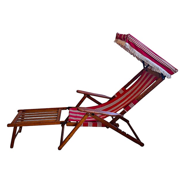 American Vintage Steamer Chair Recalls the Golden Age of Leisure Travel, by Paris Manufacturing For Sale - Image 3 of 16