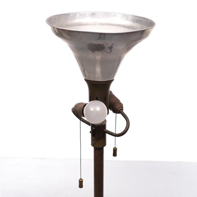 Art Deco Brass Floor Lamp, France, 1965 For Sale - Image 14 of 15