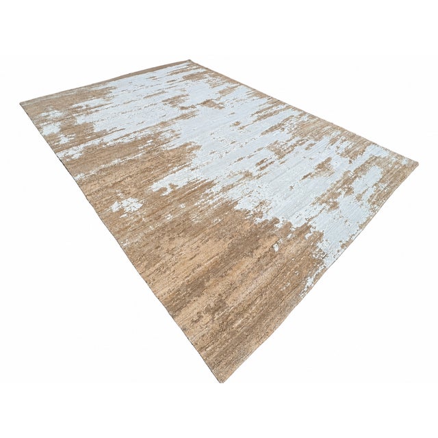 RH Kasir Wool & Silk Rug 10' x 14' | Wheat/Camel | Hand-Knotted Wool & Silk Beautiful Staging Condition | Professionally...