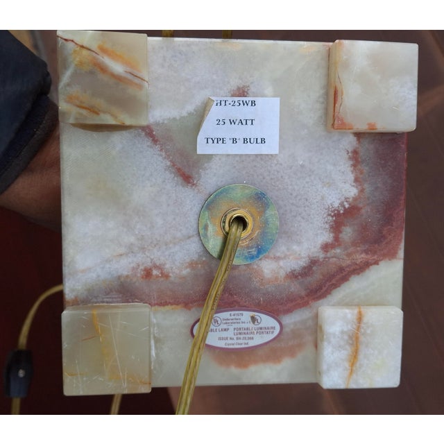 Mid 20th Century Mid 20th Century Onyx Marble Urn Form Table Lamp For Sale - Image 5 of 7