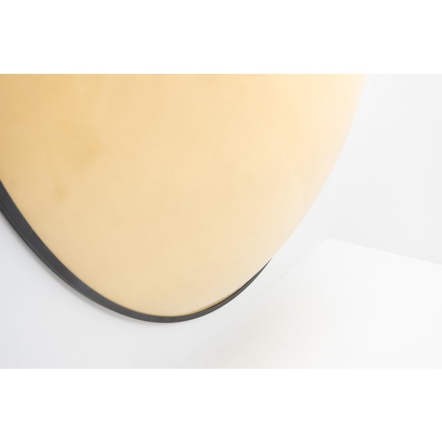 Massive Postmodern moon wall lamp in the style of Aquarius Mirror Works, executed entirely in dome shaped fiberglass, with...