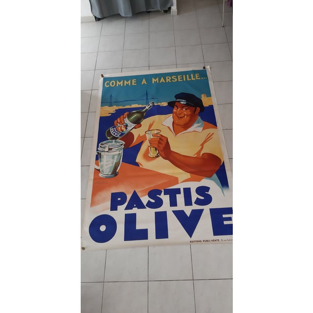 Poster for Pastis Olive by Publi Vente, 1935 For Sale - Image 11 of 11