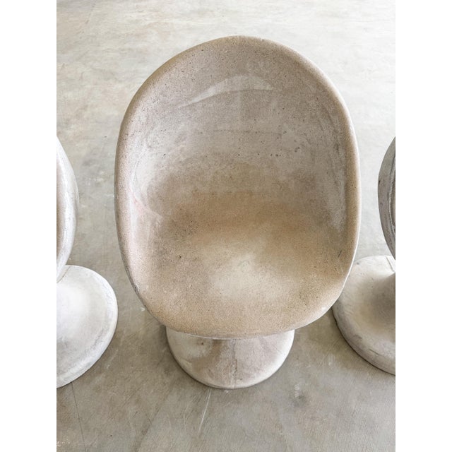 Vintage 1970s Willy Guhl Brutalist Concrete Tulip Chairs Set of 4 Unmarked For Sale - Image 10 of 16