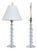 French Vintage Pair of Glass Table Lamps with New Shades For Sale