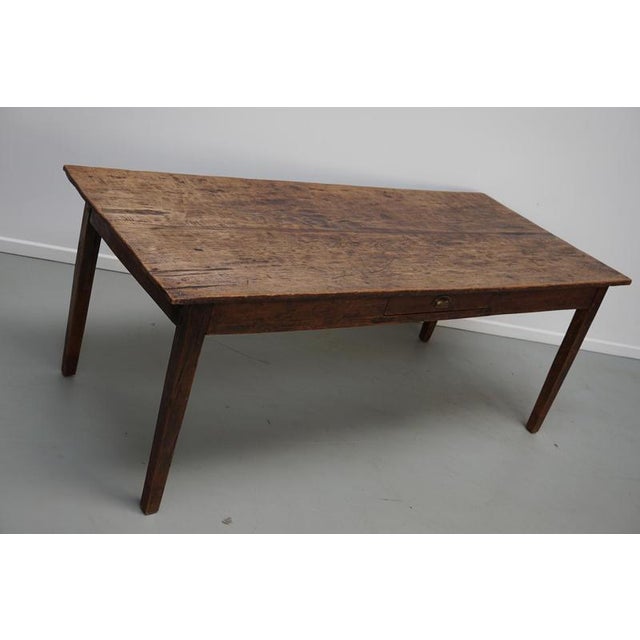 Antique Early 20th Century Dutch Rustic Oak Farmhouse Dining Table For Sale - Image 12 of 18