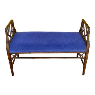 Late 20th Century Chippendale Faux Bamboo Bench For Sale
