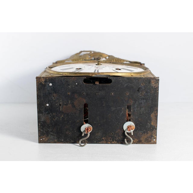 Antique "kaiser a Etain" Comtoise Morbier Wall Clock With Flower Pendulum For Sale - Image 12 of 12