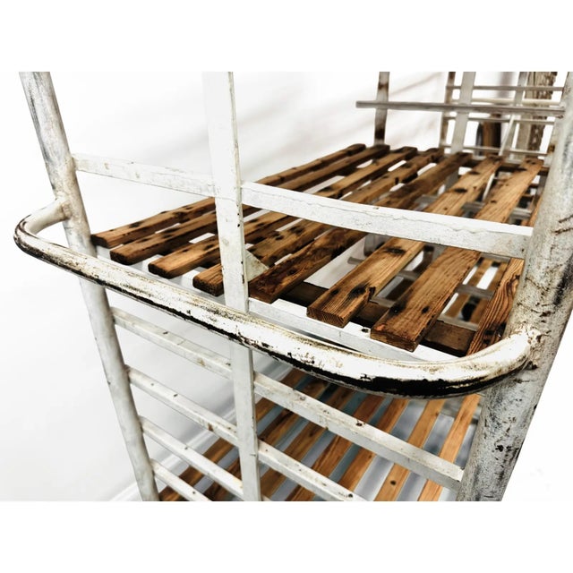 White Antique Belgian Bakery Rack Cart For Sale - Image 8 of 8