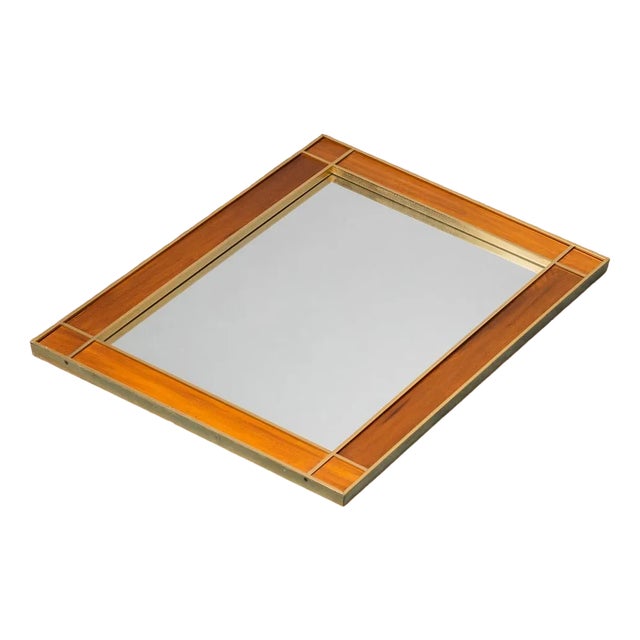 Vintage Wall Mirror in Wood & Metal, 1970s For Sale