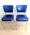 A pair of royal electric blue vintage diner chairs by the Richardson Seating Corporation. They are made of chrome and...