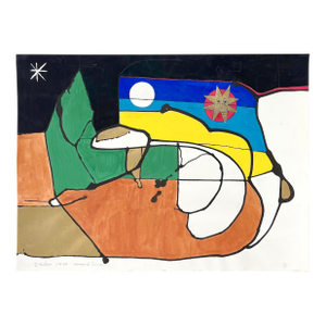 Modernist Abstract "Manan Du Terre" by Lt Milton 1987