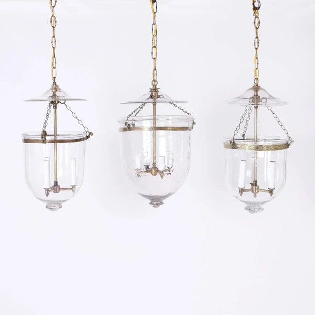 Queen Anne Smoke Bell Light Pendant Lamp For Sale - Image 3 of 4