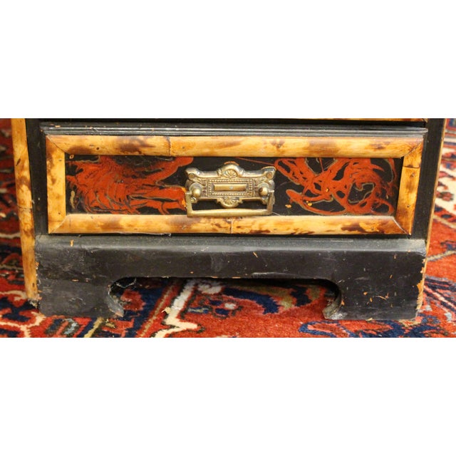 Black English C. 1880s Bamboo and Faux Lacquer Double Pedestal Desk For Sale - Image 8 of 8