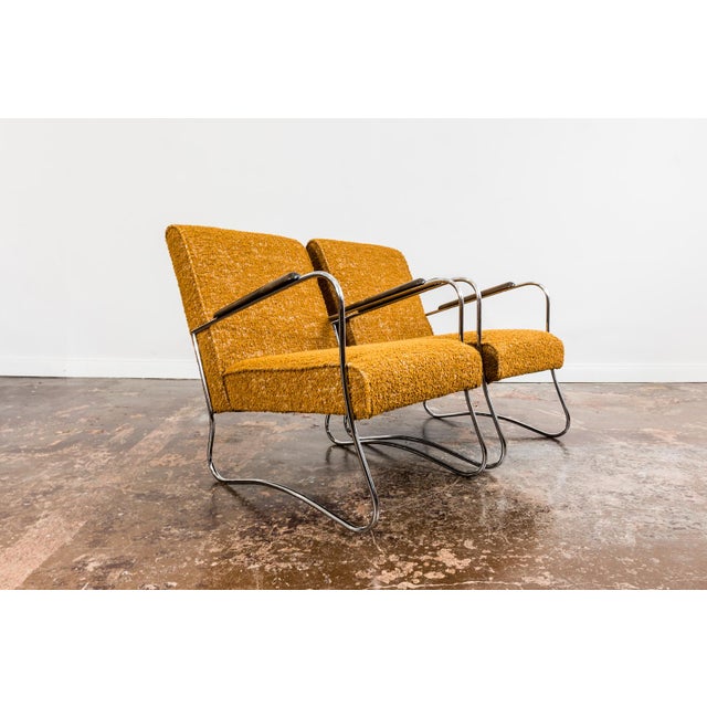 A pair of armchairs from Fabryka Mebli Wschód, Zadziele, Poland, 1950s. These armchairs have undergone a professional...