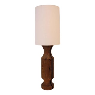 Extra Large Late 20th Century Turned Wood Lamp For Sale