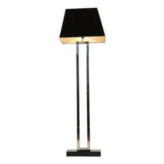 Floor Lamp in Stainless Steel and Granite Base For Sale